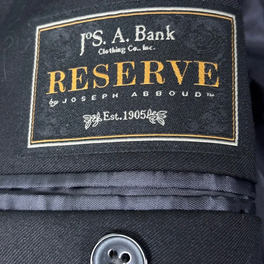 Jos A Bank Reserve by Joseph Abboud Mens 40S‎ Black Wool 2-Button Suit Jacket